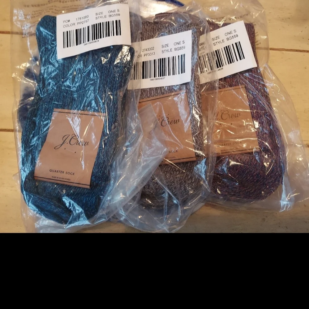 J.Crew Lightweight Camp Quarter Socks in Heathers SET OF 3! BNWT 1 SET LEFT!